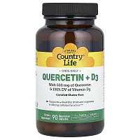 Country Life, Quercetin + D3, 90 Vegetarian Capsules