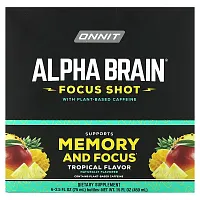 Onnit, Alpha Brain Focus Shot, Tropical, 6 Bottles, 2.5 fl oz (75 ml) Each