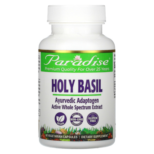 Paradise Herbs, Organics, Holy Basil, 60 Vegetarian Capsules