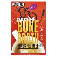 Lonolife, Sipping, Bone Broth, Grass Fed Beef , 4 Stick Packs, .53 oz (15 g) Each