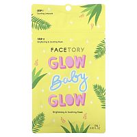 FaceTory, Glow Baby Glow, 2-этапная осветляющая и успокаивающая маска, 1 набор, 26 г (0,92 жидк. Унции)