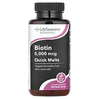 LifeSeasons, Biotin, Mixed Berry, 5,000 mcg, 100 Quick Melts