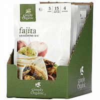 Simply Organic, Смесь приправ фахита, 12 пакетиков по 1 унции (28 г) каждый