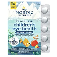 Nordic Naturals, Children&#x27;s Eye Health Gummies, Zero Sugar, Ages 2-12, Strawberry Lemonade, 30 Gummy Chews