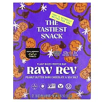 Raw Rev, Plant-Based Protein Bar, Peanut Butter Dark Chocolate &amp; Sea Salt, 12 Bars, 1.6 oz (46 g) Each