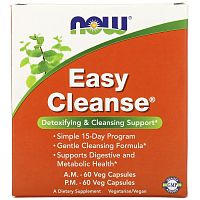 NOW Foods, Easy Cleanse, 2 флакона,по 60 растительных капсул в каждом