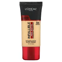 L&#x27;Oréal, Infallible, Pro-Matte Foundation, 105 Natural Beige, 1 fl oz (30 ml)