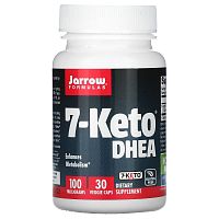 Jarrow Formulas, Веганский 7-кето-ДГЭА, 100 мг, 30 растительных капсул