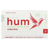 Stevita, Hum, Sugar-Free Gum, Cinnamon, 12 Pieces