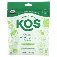 KOS, Organic Wheatgrass Powder, 3.8 oz (108 g)