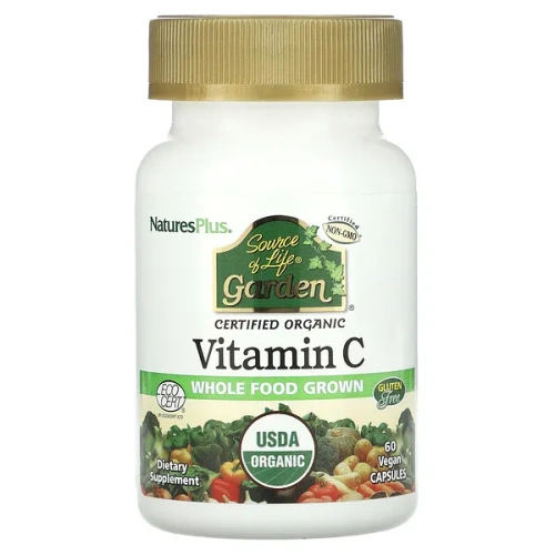 NaturesPlus, Source of Life Garden, Vitamin C, 60 Vegan Capsules