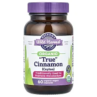 Oregon&#x27;s Wild Harvest, Organic &quot;True&quot; Cinnamon (Ceylon), 60 Organic Vegan Capsules