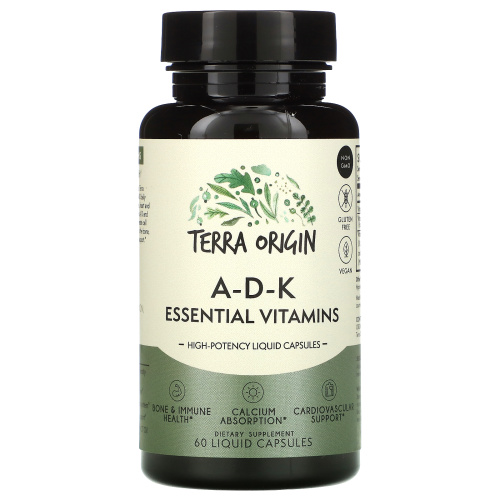 Terra Origin, ADK Essential Vitamins, 60 жидких капсул