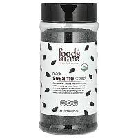 Foods Alive, Organic Black Sesame Seed Shaker Jar, 8 oz (227 g)