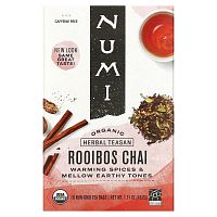 Numi Tea, Organic Herbal Teasan, Rooibos Chai, Caffeine Free, 18 Tea Bags, 1.71 oz (48.6 g)