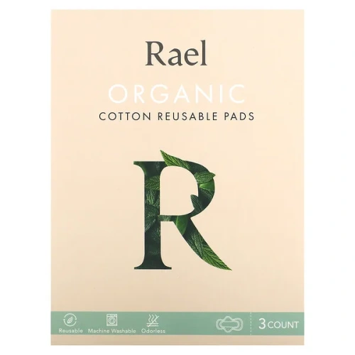 Rael, Organic Cotton Reusable Pads, 3 Count