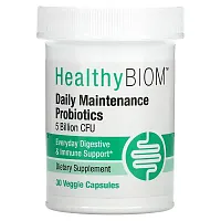 HealthyBiom, Daily Maintenance Probiotics, 5 Billion CFU, 30 Veggie Capsules