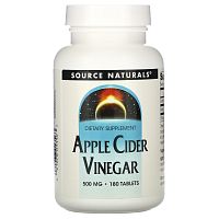 Source Naturals, яблочный уксус, 500 мг, 180 таблеток