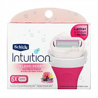 Schick, Intuition, Island Berry, Refills, 6 Blades