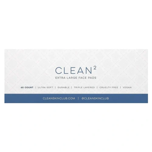 Clean Skin Club, Clean2 Face Pads, Extra Large, 60 Count