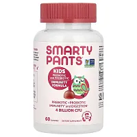 SmartyPants, Kids Prebiotic and Probiotic, Immunity Formula, Strawberry Creme, 4 Billion CFU, 60 Gummies (2 Billion CFU per Gummy)