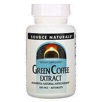 Source Naturals, Экстракт зеленого кофе, 500 мг, 60 таблеток