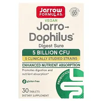 Jarrow Formulas, Vegan Jarro-Dophilus, Digest Sure, 5 Billion CFU, 30 Tablets