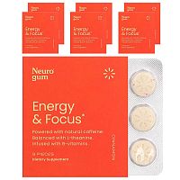 NeuroGum, Energy &amp; Focus, Cinnamon, 6 Packs, 9 Pieces Each