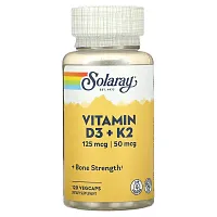 Solaray, Vitamin D3 + K2, 120 VegCaps