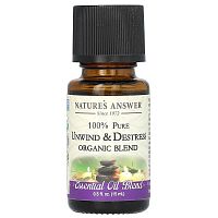 Nature&#x27;s Answer, 100% Pure Organic Essential Oil Blend, Unwind &amp; Destress, 0.5 fl oz (15 ml)