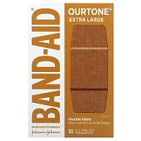 Band Aid, Adhesive Bandages, Ourtone, Flexible Fabric, Extra Large, BR45, 10 Bandages