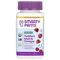 SmartyPants, Organic Toddlers Multi &amp; Omegas Gummies, Cherry and Mixed Berry, 60 Organic Gummies