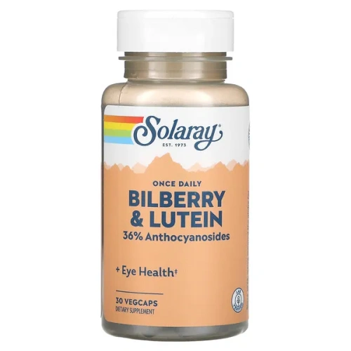 Solaray, Once Daily Bilberry &amp; Lutein, 30 VegCaps