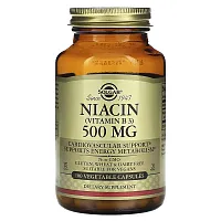 Solgar, Niacin (Vitamin B 3), 500 mg, 100 Vegetable Capsules