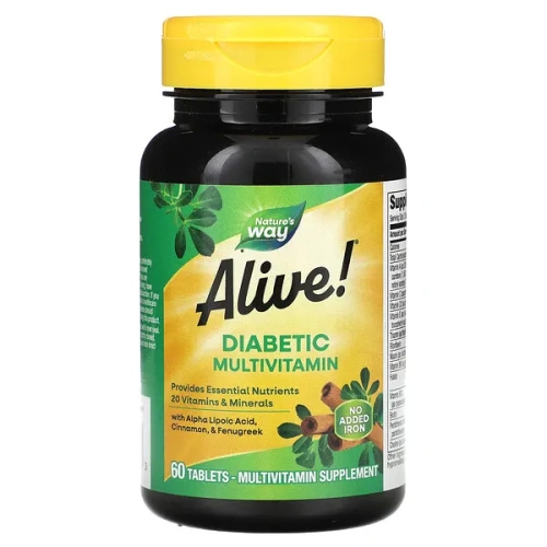 Nature&#x27;s Way, Alive! Diabetic Multivitamin, 60 Tablets