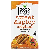 Good Earth Teas, Herbal &amp; Black Tea, Sweet &amp; Spicy, Original, 18 Tea Bags, 1.43 oz (40.5 g)