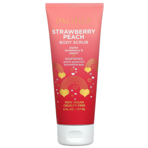 Pacifica, Strawberry Peach, Body Scrub, 6 fl oz (177 ml)