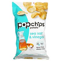 Popchips, Картофельные чипсы с морской солью и уксусом, 5 унц. (142 г)