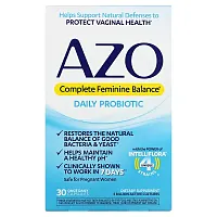 Azo, Complete Feminine Balance, Daily Probiotic, 5 Billion, 30 Once Daily Capsules