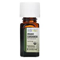 Aura Cacia, чистое эфирное масло, органический кардамон, 7,4 мл (0,25 жидк. унции)