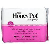 The Honey Pot Company, Organic Regular Herbal-Infused Pads With Wings, 20 Count