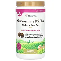 NaturVet, Glucosamine DS Plus, Moderate Joint Care Plus Chondroitin &amp; MSM, For Dogs &amp; Cats, Level 2, 240 Soft Chews, 1 lb 4 oz (576 g)