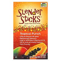 NOW Foods, Slender Sticks, тропический пунш, 12 палочек по 5 г (0,18 унции)