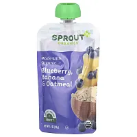 Sprout Organics, Baby Food, 6 Months &amp; Up, Blueberry, Banana, &amp; Oatmeal, 3.5 oz (99 g)