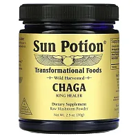 Sun Potion, Chaga Raw Mushroom Powder, Wild Harvested, 2.5 oz (70 g)