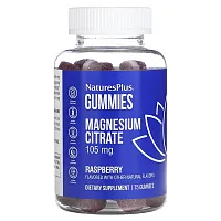 NaturesPlus, Magnesium Citrate, Raspberry, 105 mg, 75 Gummies (35 mg per Gummy)