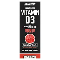 Onnit, Plant Based Vitamin D3 with Vitamin K2, Grapefruit, 25 mcg (1,000 IU), 0.8 fl oz (24 ml)