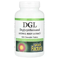 Natural Factors, DGL, Deglycyrrhizinated Licorice Root Extract, 180 Chewable Tablets