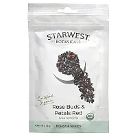 Starwest Botanicals, Organic Rose Buds &amp; Petals Red, 0.49 oz (13.9 g)