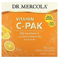 Dr. Mercola, Vitamin C-PAK, Natural Orange, 500 mg, 30 Packets 0.17 oz (4.84 g) Each